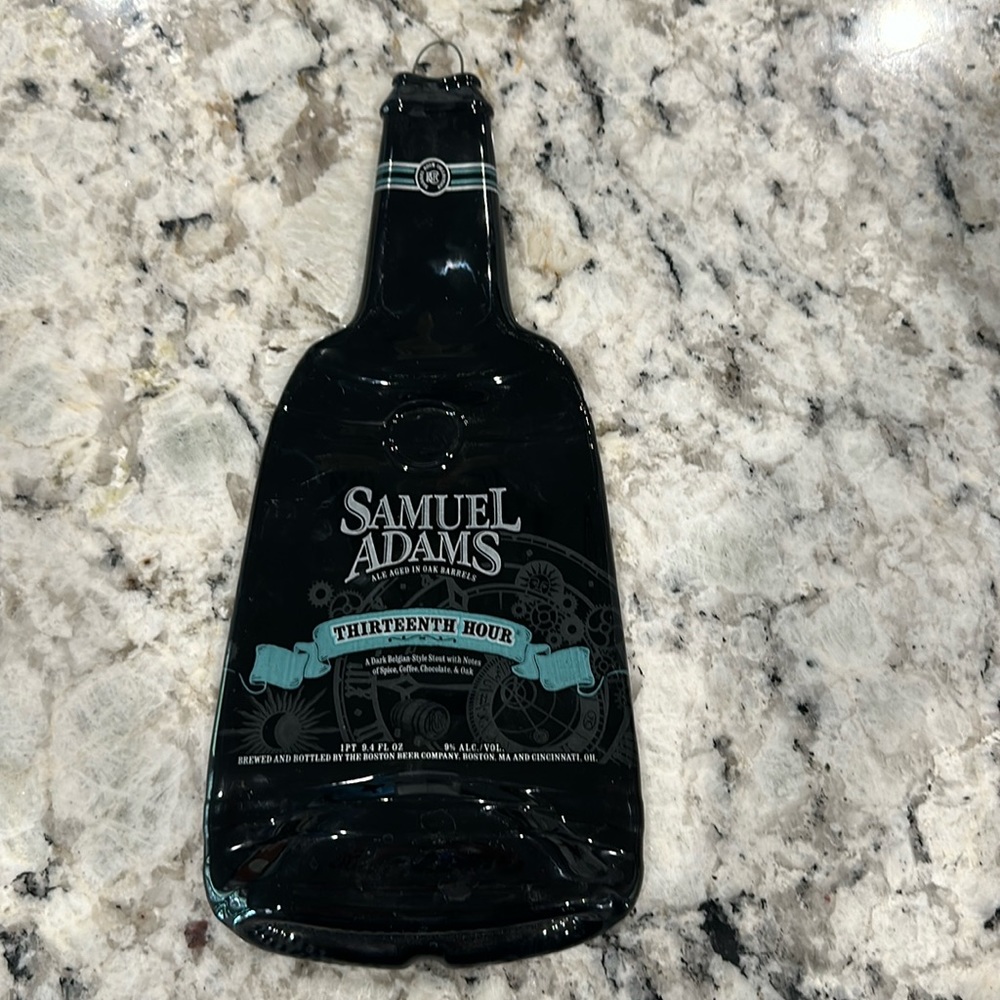 Sam Adams melted beer bottle cheese tray or decoration